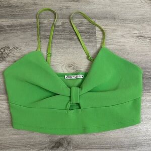 Zara Bright Green Camisole Top crop top bra size large